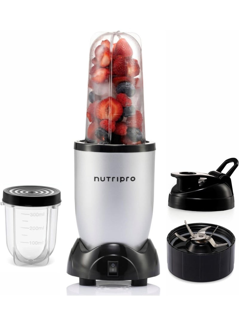 NutriPro Juicer Mixer Grinder - Smoothie Maker - 500 Watts (2 Jars & 1 Blade, Silver) - Image 1